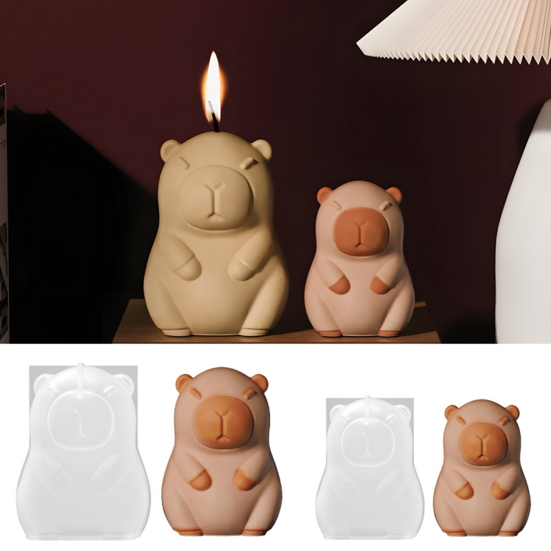 Candle Making Tutorial - カピバラプディングベーキングシリコーン型 DIY 動物の形のアロマキャンドル家の装飾石膏樹脂金型クリエイティブ手作りギフト作り