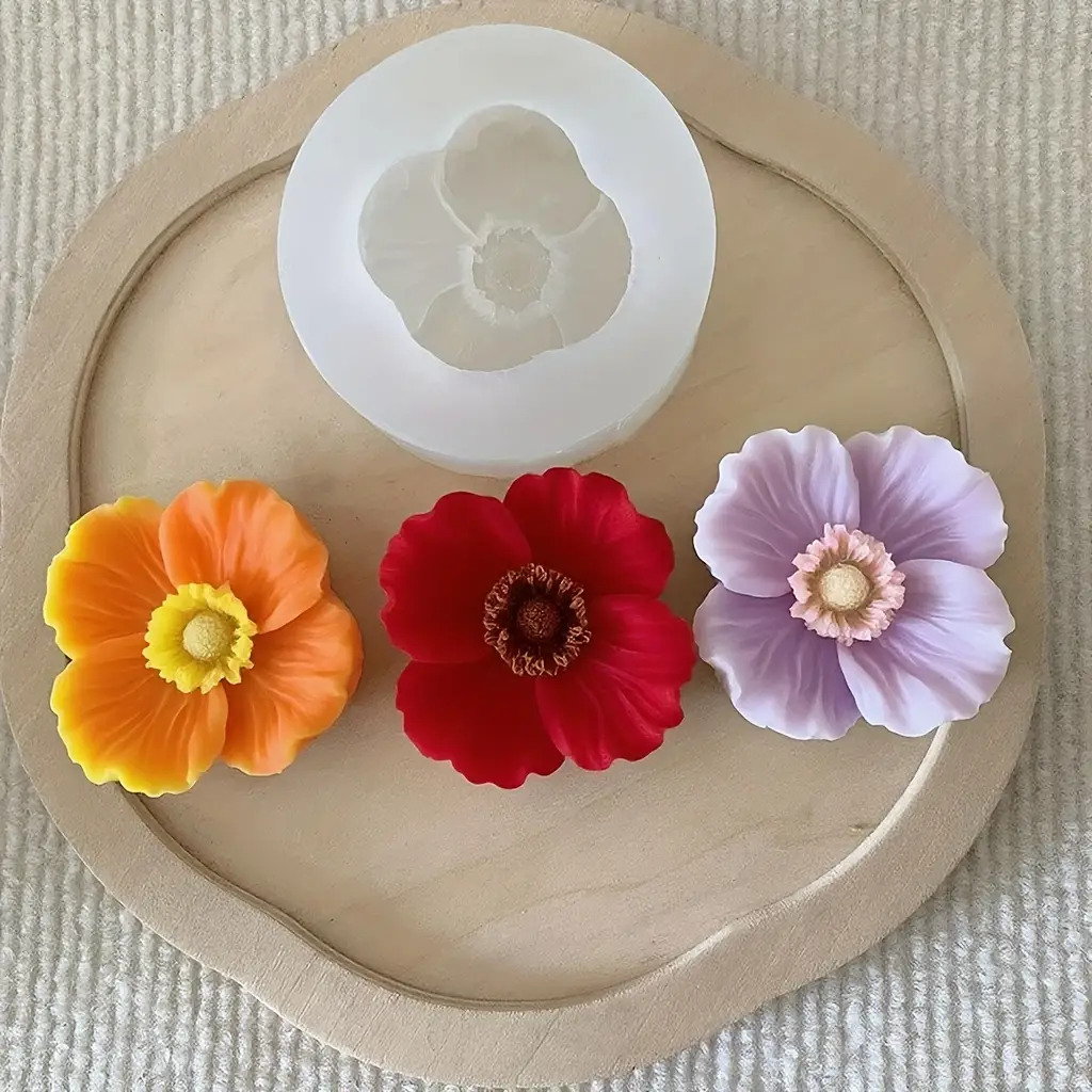 Candle Making Jug - 花の形をしたシリコンキャンドル型、石鹸、粘土、樹脂工芸品、家の装飾、さまざまなホリデーギフトの作成に使用できます。