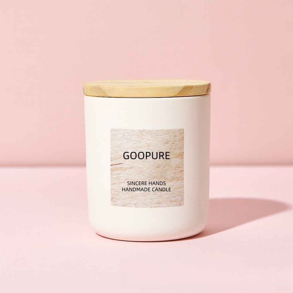空のマットホワイトガラスキャンドルホルダー、木製キャップ付き - Candle Making Jars With Lids のレビューと価格