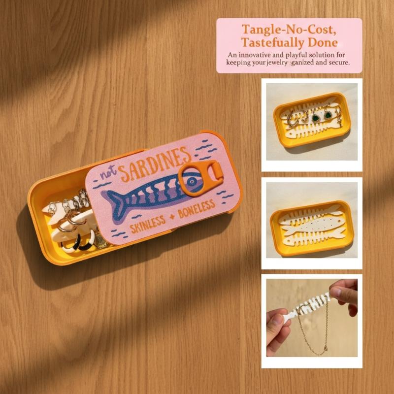 イワシ缶ジュエリーボックス 3D プリントレトロスタイル簡単 - Tin Container Lid のレビューと価格