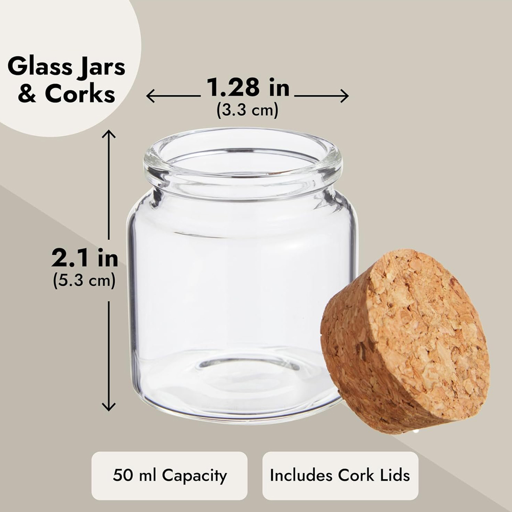 コルク蓋付きの小さなガラス瓶、DIYクラフト用のミニボトル、 - Candle Making Jars With Lids のレビューと価格
