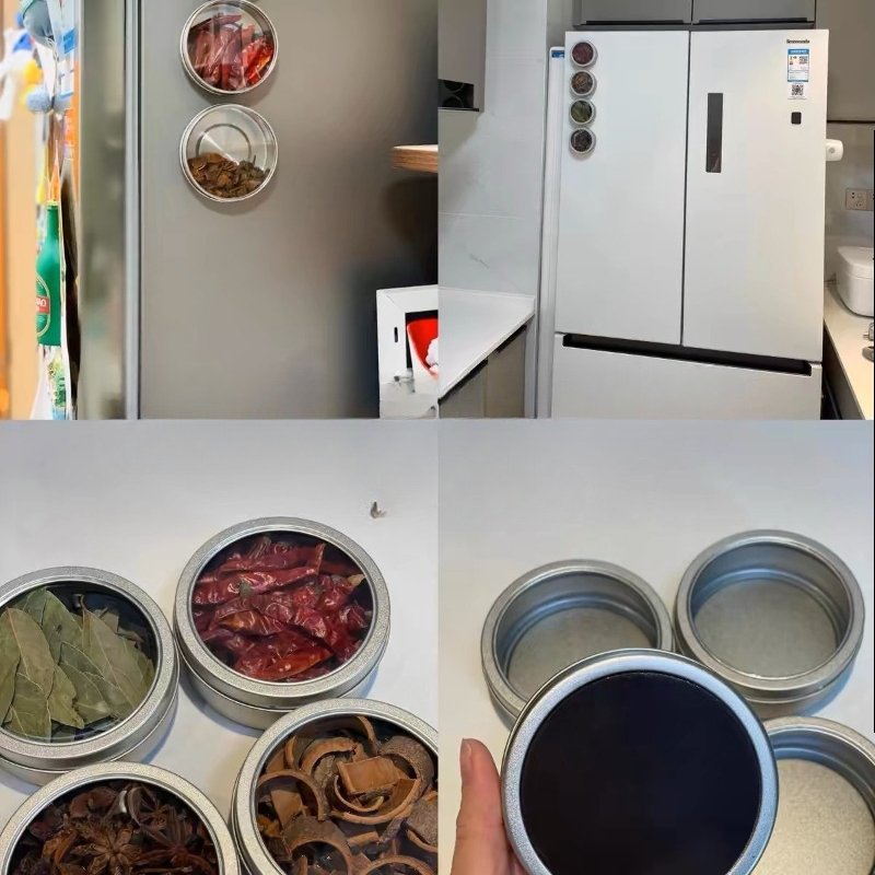 透明な蓋が付いた磁石付きスパイス缶、壁掛け式の磁石付きスパイ - Tin Container Lid のレビューと価格