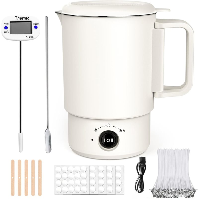 A47U 電気ワックス溶解ポットキット 温度計付き 800M - Candle Making Jug のレビューと価格