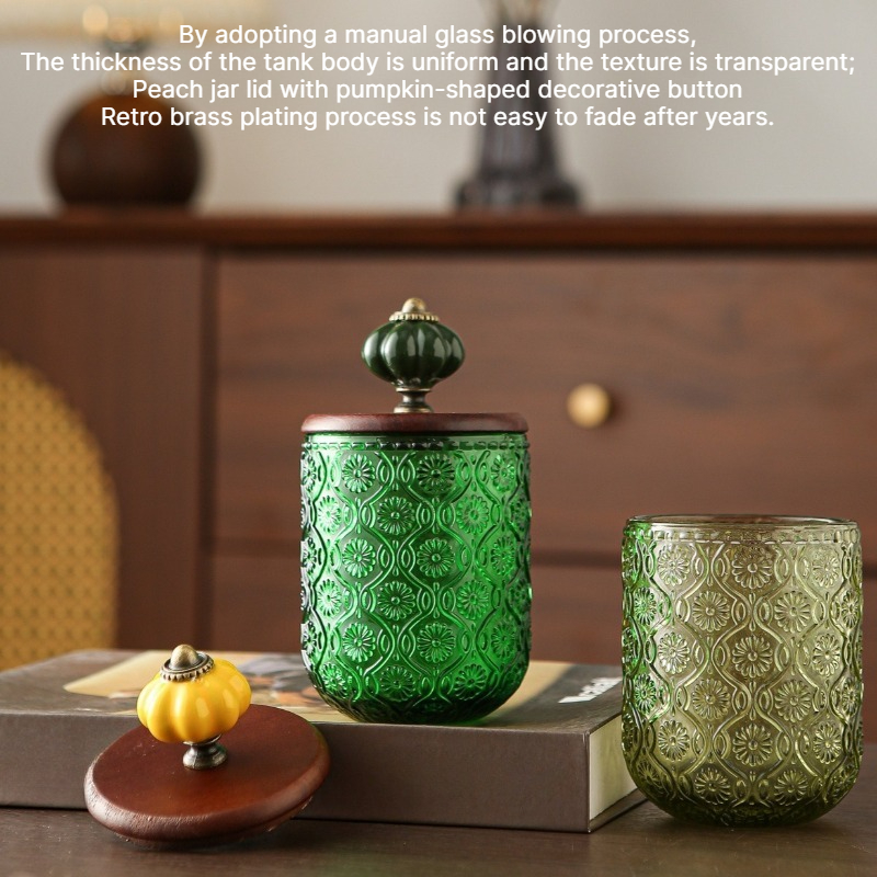 レトロなガラス製綿棒収納ボックス、創造的な綿棒・つまようじ・ - Candle Making Jars With Lids のレビューと価格