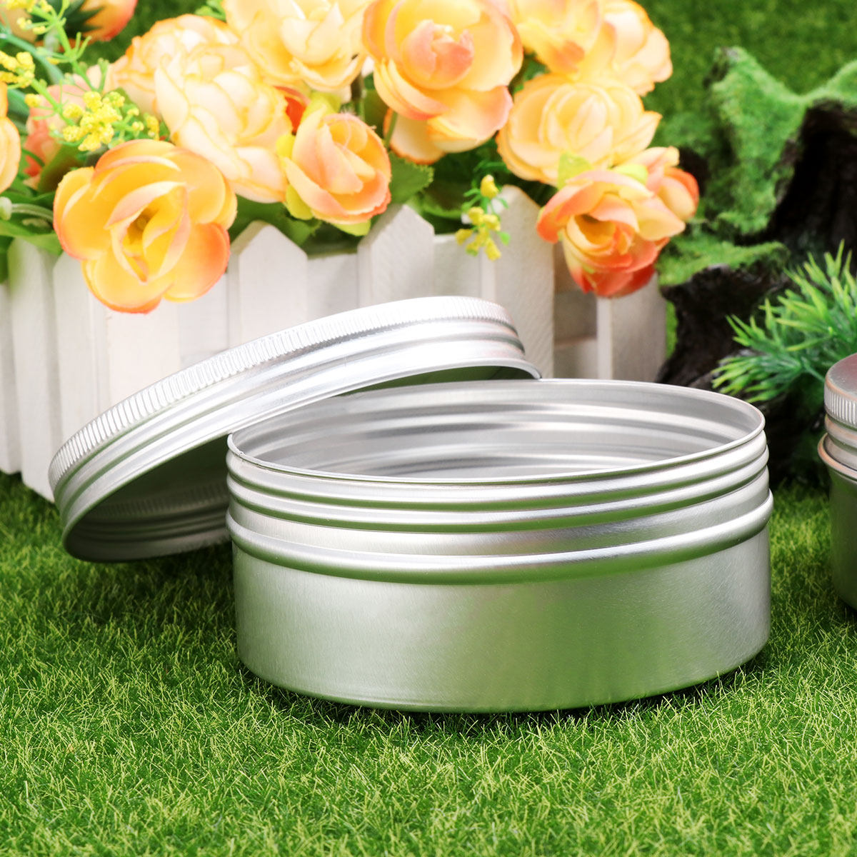 10個入り、ねじ込み式のアルミ製ボトルサンプル容器。再利用可 - Tin Container Lid のレビューと価格