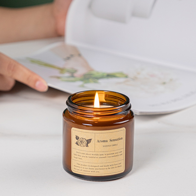 ブラウンガラスカップアロマセラピーキャンドル無煙香りのワック - Candle Making Jug のレビューと価格