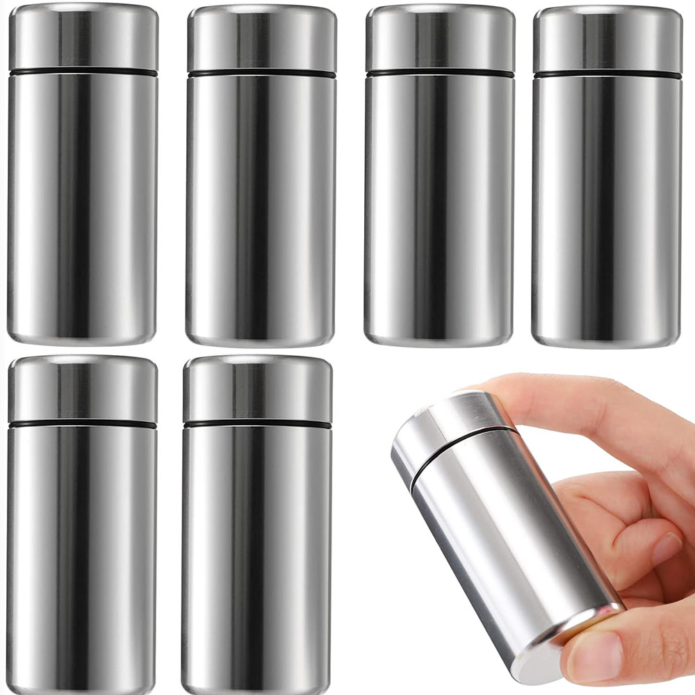 蓋付き小型保存瓶6個、1.4オンスのポータブルアルミニウム保 - Tin Container Lid のレビューと価格
