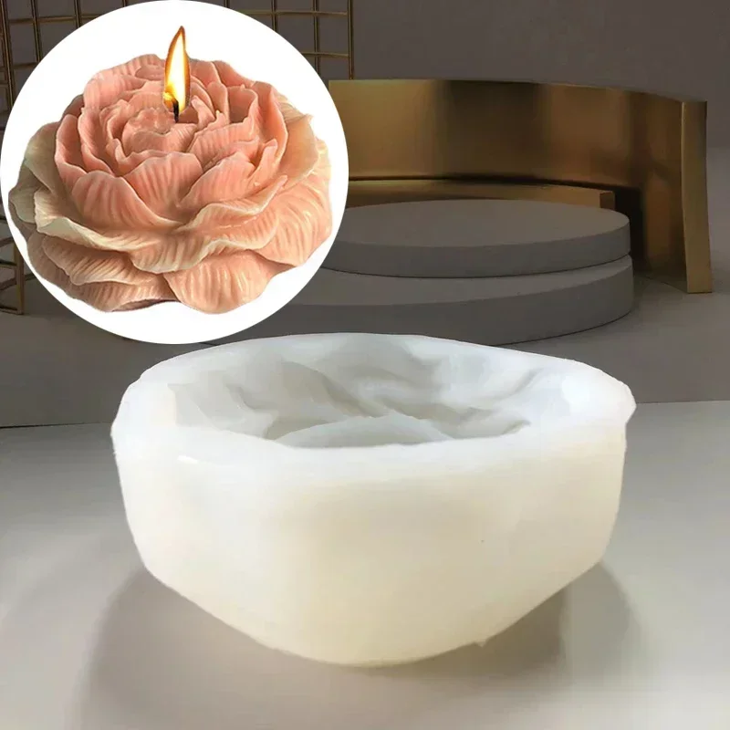 特大3Dフラワーキャンドルシリコンモールド DIY ピオニー - Candle Making Kits のレビューと価格