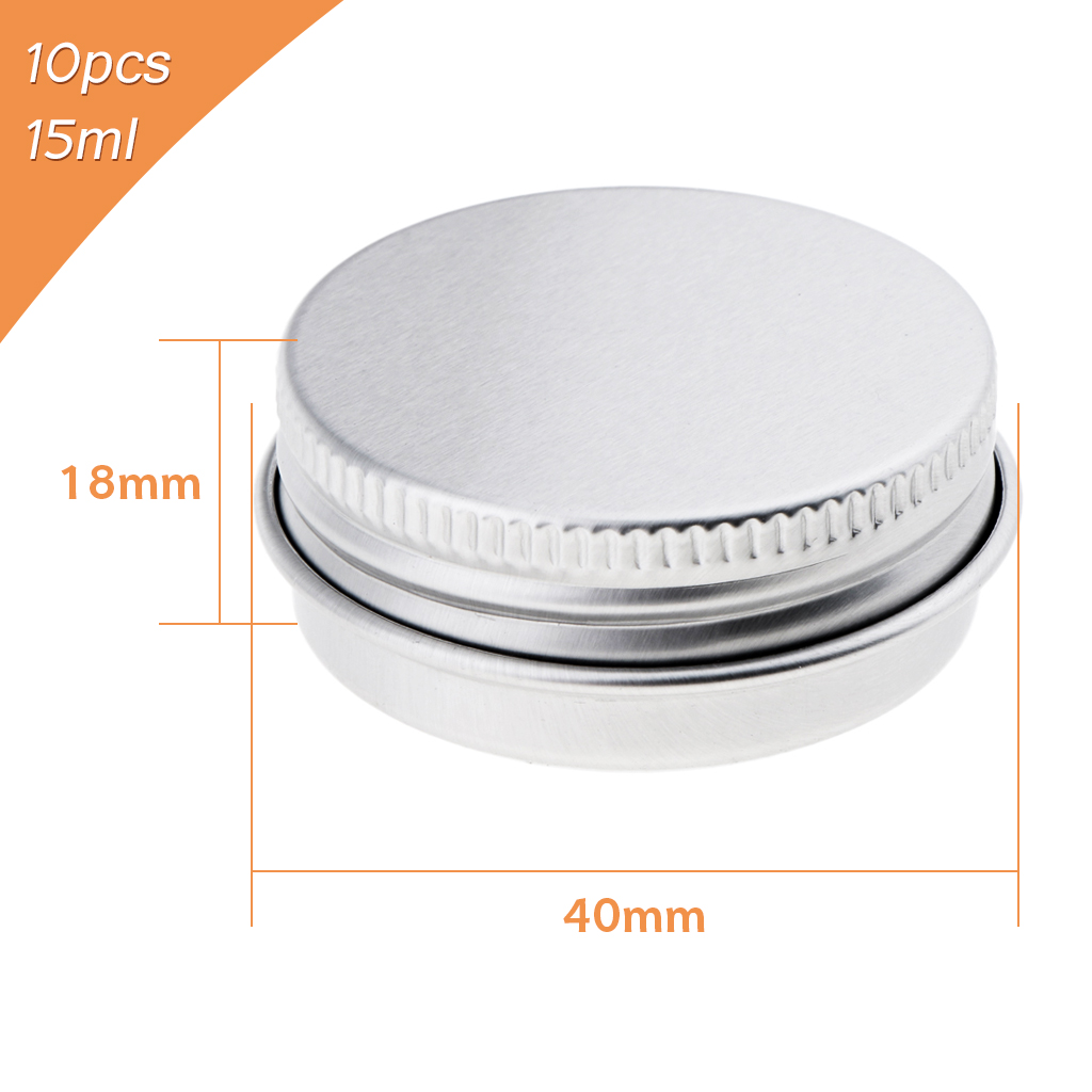蓋付きの化粧品容器 15ml アルミ製 銀色のねじ式蓋付きジ - Tin Container Lid のレビューと価格