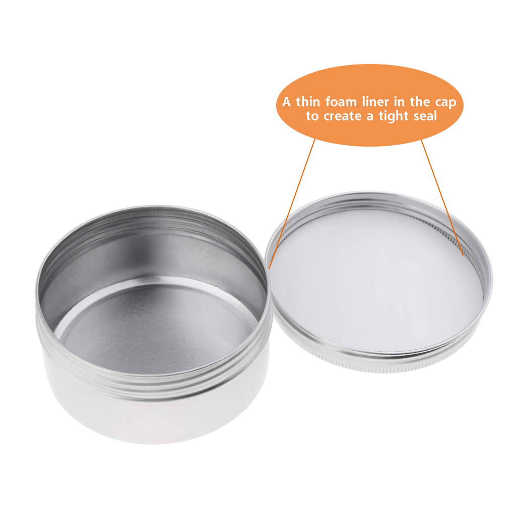 蓋付きの化粧品容器 15ml アルミ製 銀色のねじ式蓋付きジ - Tin Container Lid のレビューと価格
