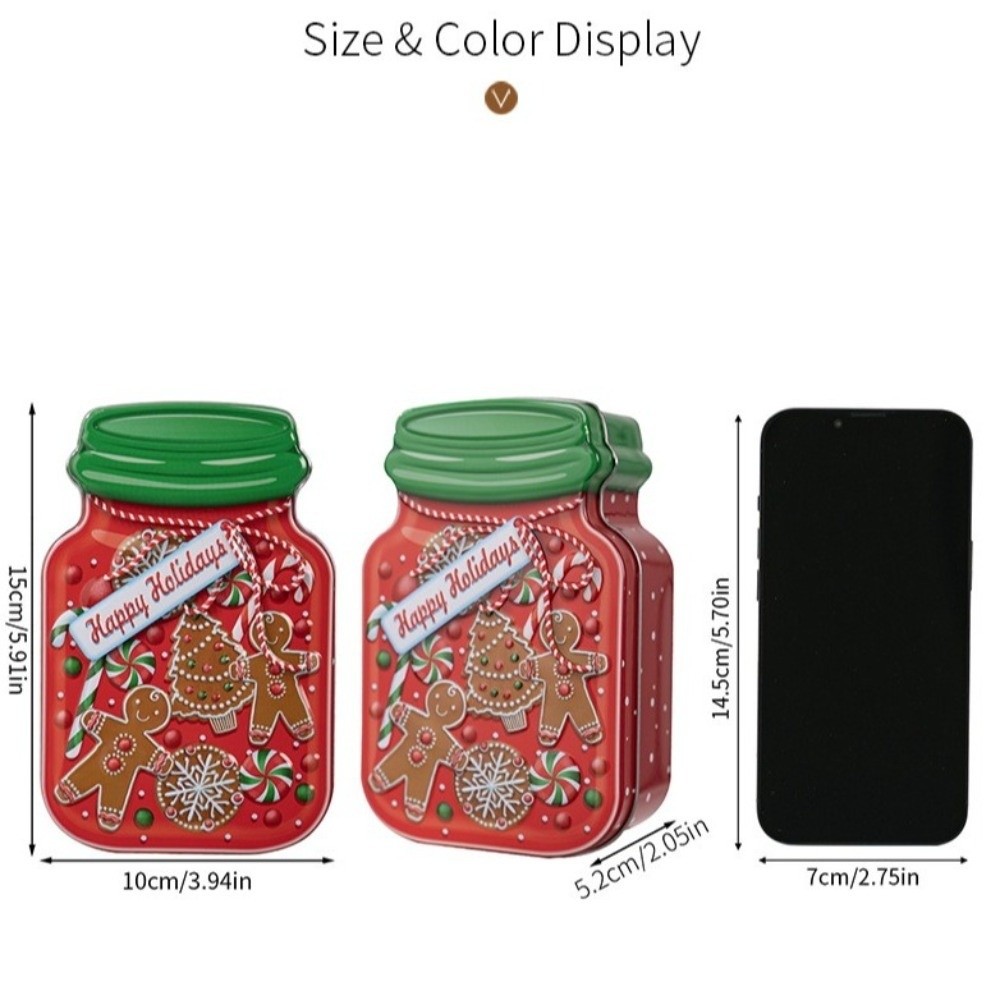 ポータブルメタルクリスマスティンボックス蓋付きブリキ製クリス - Tin Container Lid のレビューと価格